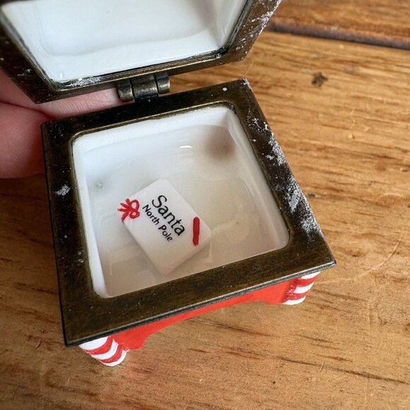 Santa's Mailbox With Letter Porcelain Hinged Box MIDWEST Deposit Wishes Here - Picture 9 of 12